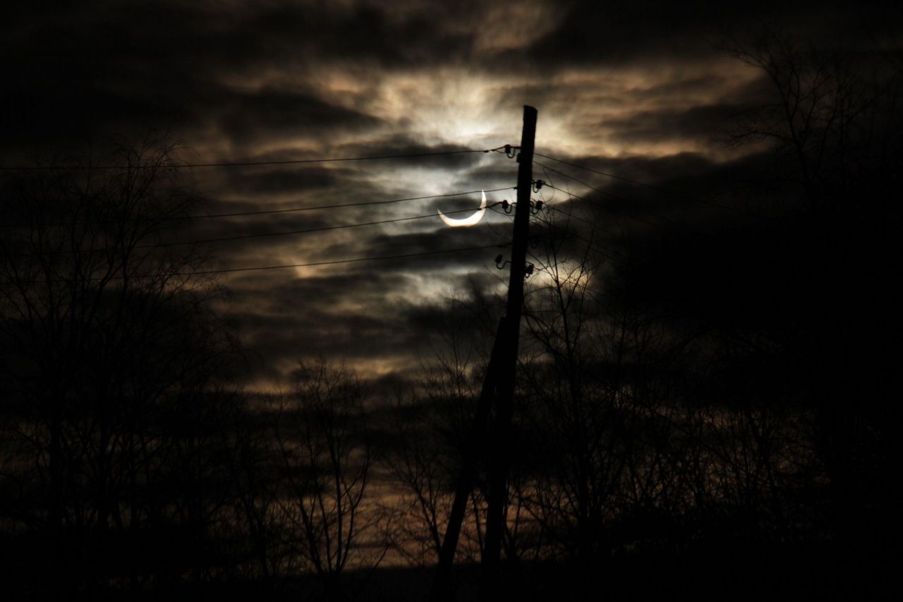 Серовчане и сосьвинцы фотографировали солнечное затмение. Соцсети