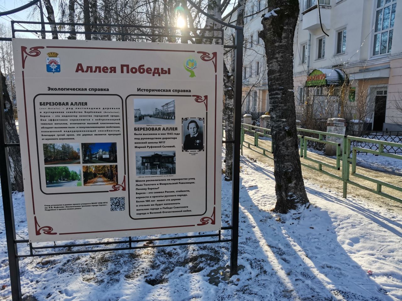 В Серове установили стенд, посвященный березовой аллее | Новости |  СеровГлобус.ру