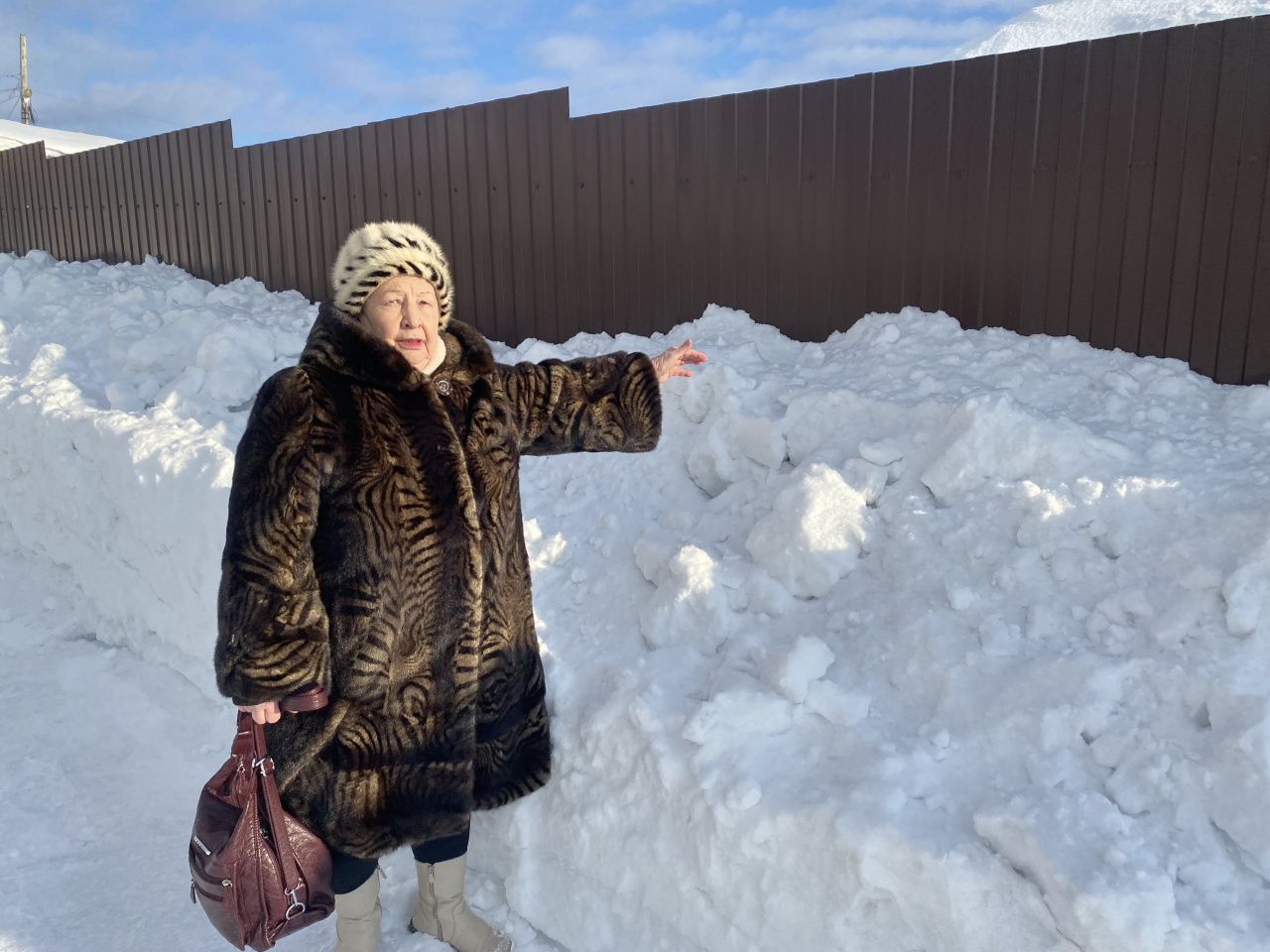 «Я считаю - это пакость». Чиновница мэрии Серова заваливает соседский забор снегом