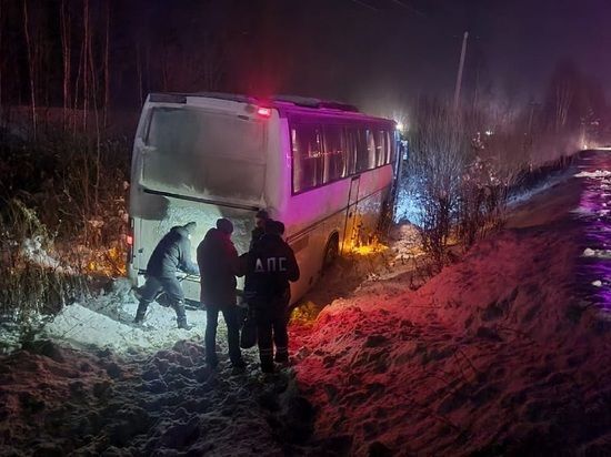 Автобус «Краснотурьинск - Екатеринбург» вылетел в кювет на Серовском тракте