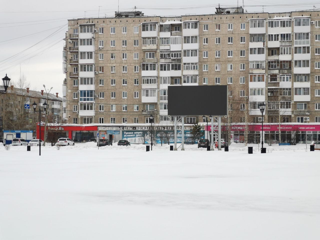 Медиаэкран на Преображенской площади не работает с 20 апреля