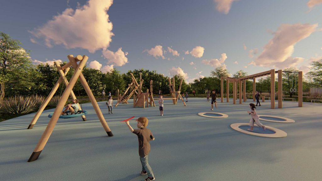 На территории будет две игровые детские зоны - для младшего и среднего возрастов. Иллюстрация с сайта администрации Серовского городского округа