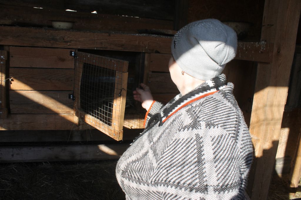 Светлана Постникова из Завокзального показывает, где у нее жили крольчихи, на которых собаки напали в феврале этого года. Фото: Мария Чекарова, "Глобус"