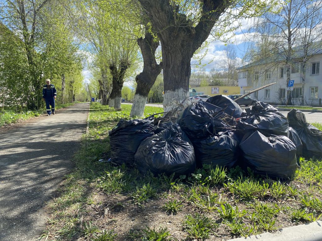 Серовчанина волнует вопрос: "Когда вывезут мешки с мусором с Проспекта Серова". Фото: Анна Куприянова, "Глобус" 