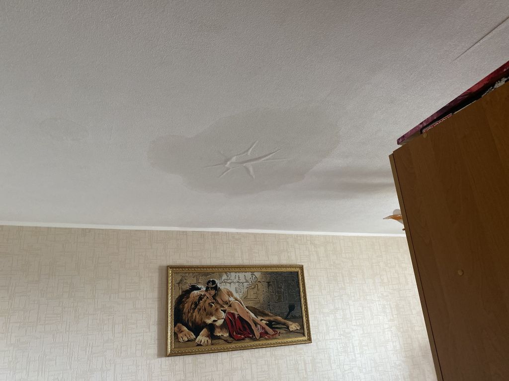 В одной из квартир четвертого этажа вода стекала с потолка. Люди сами сливали скопившуюся жидкость. Фото: Анна Куприянова, "Глобус"