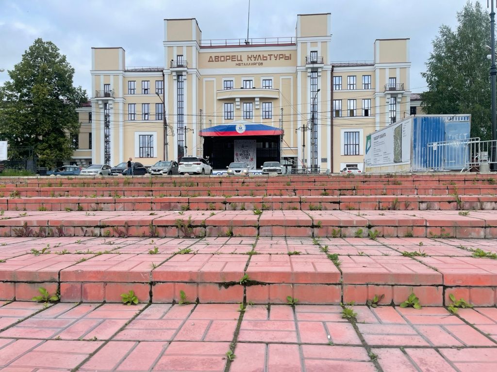 Между плиток виднеются сорняки. Фото: Анна Куприянова, "Глобус"