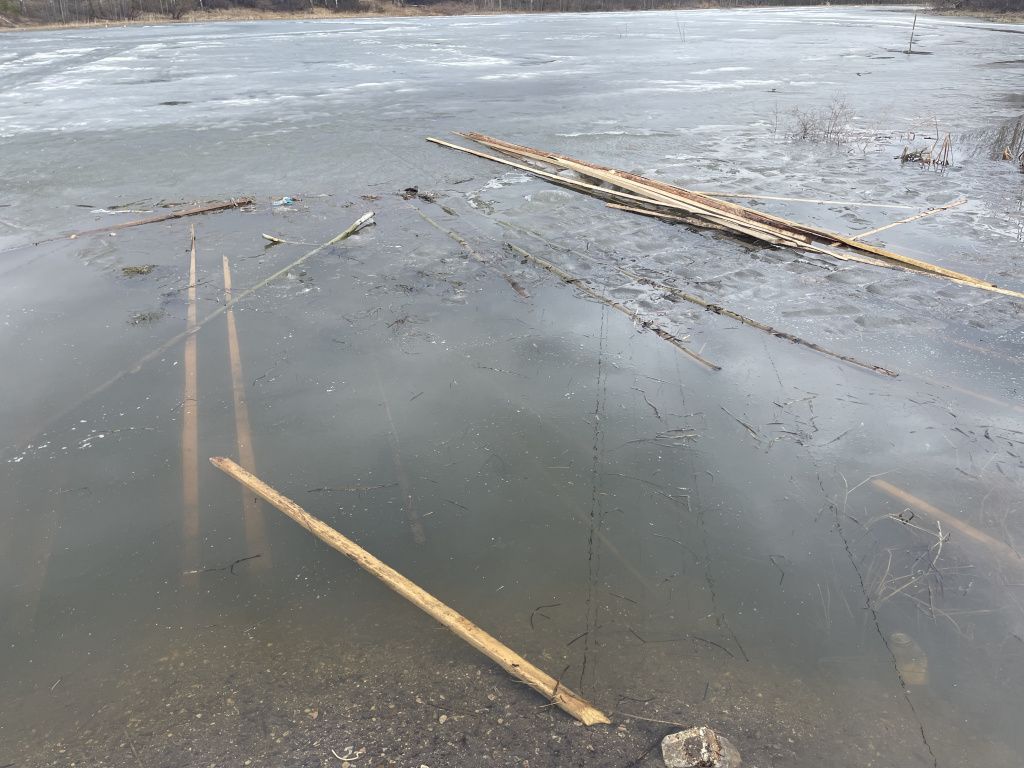 Часть горбыля опустилась на дно. Фото: Анна Куприянова, "Глобус"