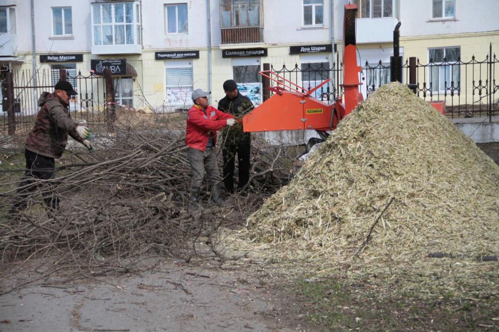 Поваленные кустарники сразу перерабатывают в щепу. Фото: Константин Бобылев, "Глобус"