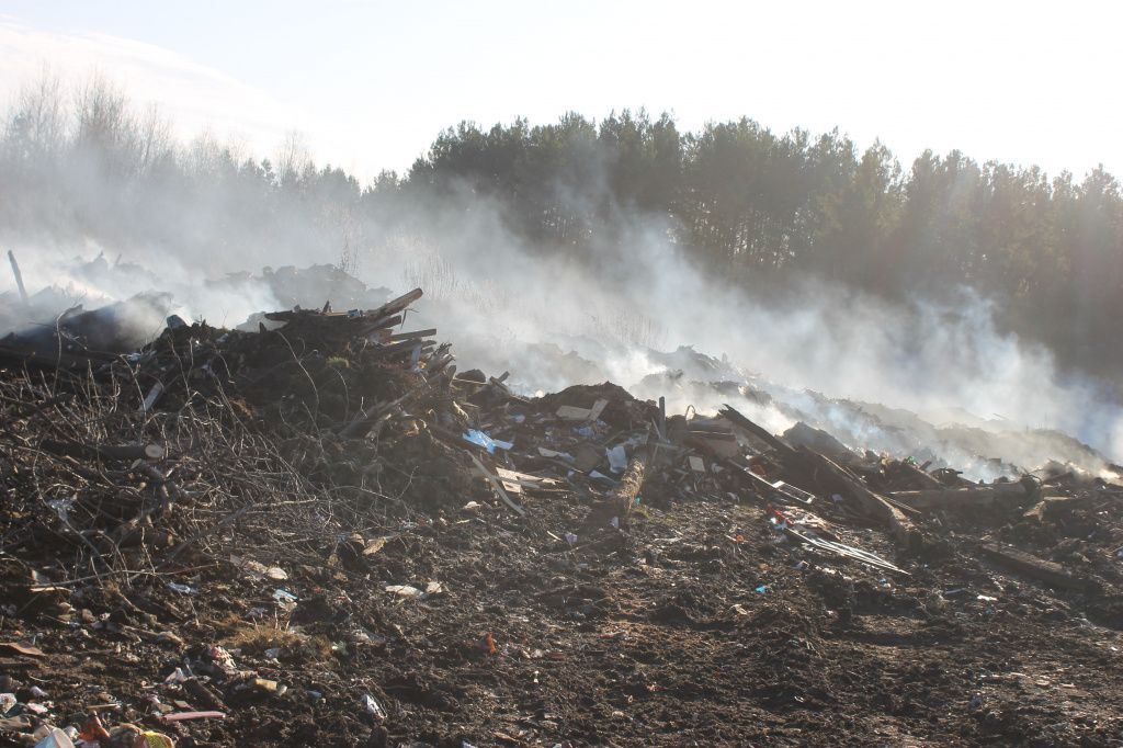 Свалка в поселке Красноярка горела во вторник, 13 октября. Фото: Мария Чекарова, "Глобус"