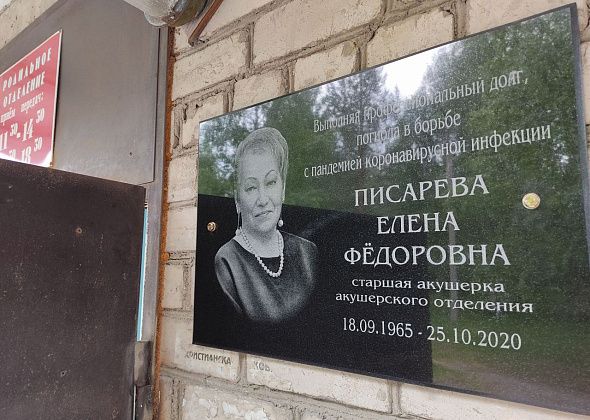 В Серове открыли памятную доску акушерке Елене Писаревой. Она скончалась от коронавируса