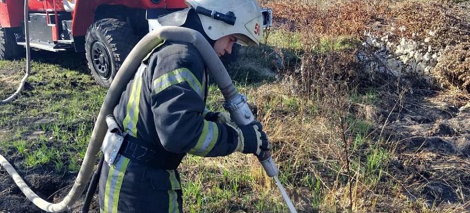 Серовские пожарные ликвидируют место тления в лесу за Новой Колой