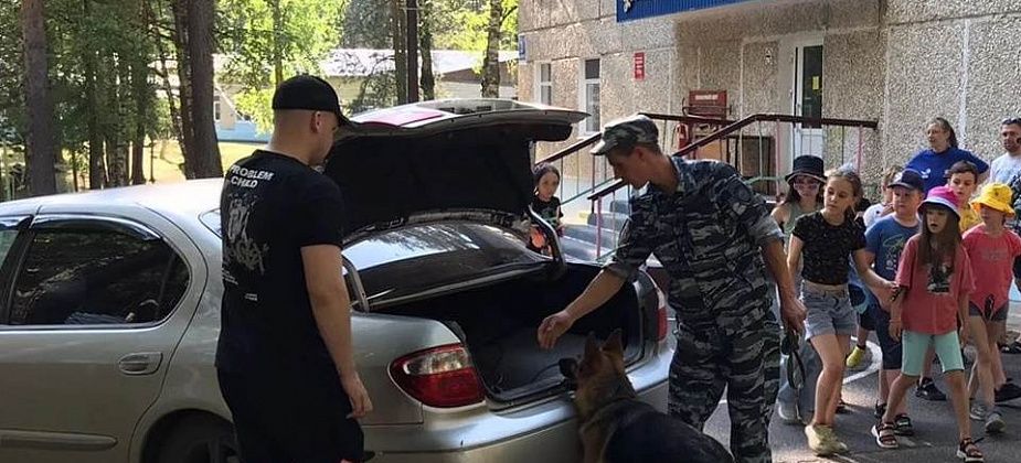 Необычный летний урок провели кинологи серовского отдела полиции с ребятами, отдыхающими в Городе детства «Чайка»