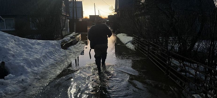 "На участках вода течет как река". Вешними водами затопило сады под Серовом
