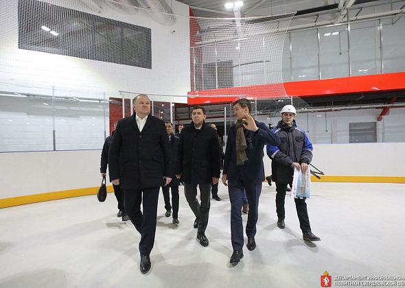 Евгений Куйвашев презентовал Николаю Цуканову будущую академию хоккея — уникальную площадку для подготовки талантливых спортсменов