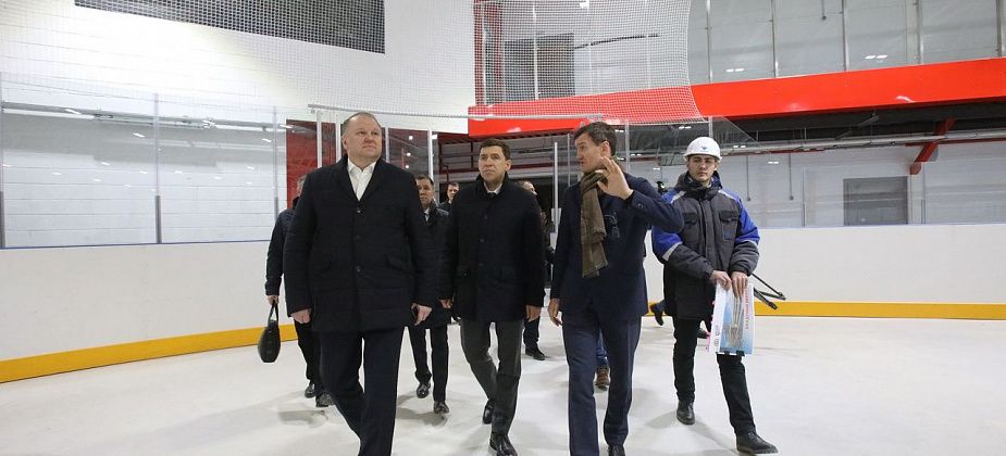 Евгений Куйвашев презентовал Николаю Цуканову будущую академию хоккея — уникальную площадку для подготовки талантливых спортсменов