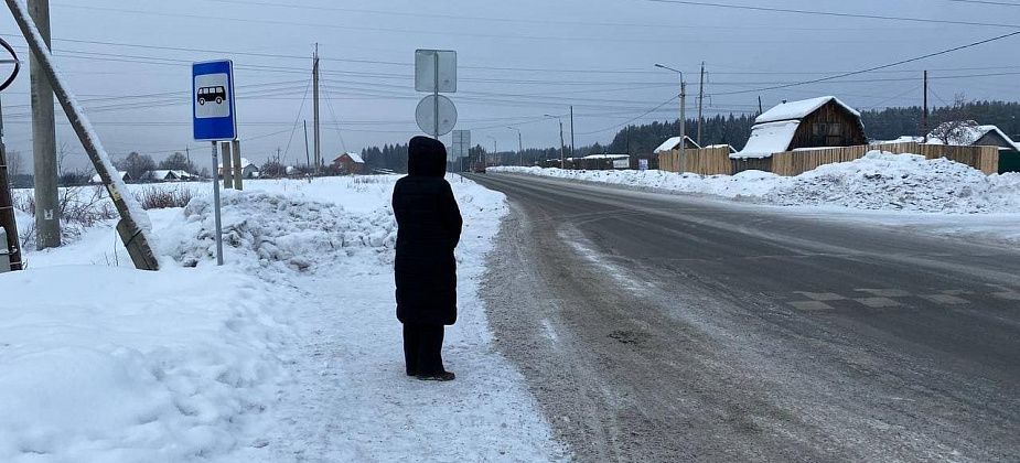 "Того и гляди, зашибут кого-то". Жители Мякоткино каждый день решают задачу, как дождаться автобуса и не попасть под колеса
