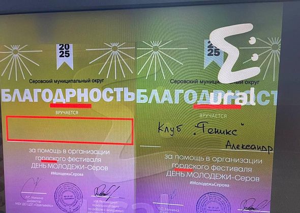За помощь в проведении Дня молодежи в Серове участникам вручили Благодарственные письма с ошибками