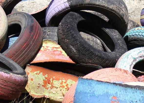 В охотничьих угодьях под Серовом обнаружена несанкционированная свалка автомобильных шин