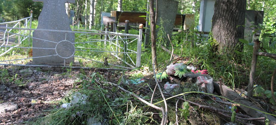 А вдоль дороги мусор кучами лежит. Закрытое кладбище в поселке Энергетиков зарастает свалками и грязью