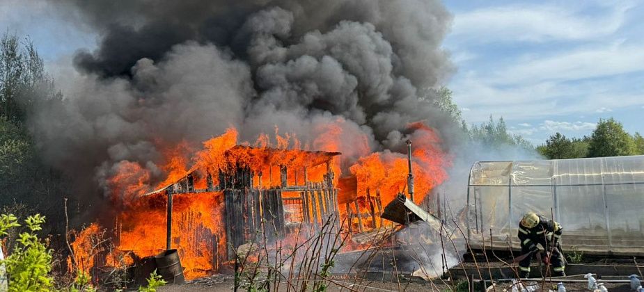 В коллективном саду под Серовом горели сарайки на двух участках